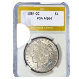 1884-CC Morgan Silver Dollar PGA MS64