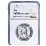 1953 DDO Washington Silver Quarter NGC PF66