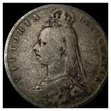 1890 Great Britain Silver 1/2 Crown