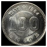 1964 Yr 39 Japan Silver 100 Yen