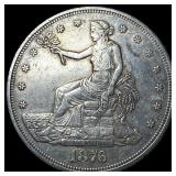 1876 Silver Trade Dollar NEARLY UNCIRCULATED