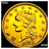 1836 $2.50 Gold Quarter Eagle UNCIRCULATED