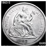1863-S Seated Liberty Dime CHOICE BU