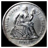 1863-S Seated Liberty Dime