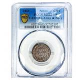 1863 Civil War Token Patriotic Army&Navy PCGS MS63