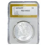 1878 8TF Morgan Silver Dollar PGA MS63