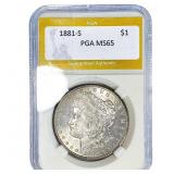 1881-S Morgan Silver Dollar PGA MS65