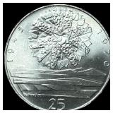 1970 Czechoslovakia Silver 25 Korun