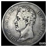 1825A France Silver 5 Francs