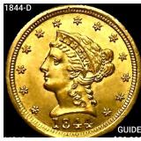 1844-D $2.50 Gold Quarter Eagle CHOICE BU