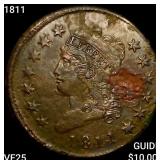 1811 Classic Head Large Cent LIGHTLY CIRCULATED
