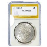 1881-S Morgan Silver Dollar PGA MS65