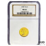 1928 $2.50 Gold Quarter Eagle NGC MS62