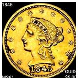 1845 $2.50 Gold Quarter Eagle UNCIRCULATED