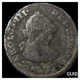 1777 Bolivia Potosi Silver 1/2 Real