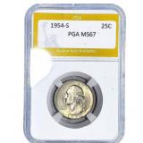 1954-S Washington Silver Quarter PGA MS67