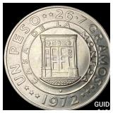 1972 Dominican Republic Silver 1 Peso