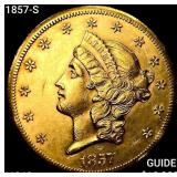 1857-S $20 Gold Double Eagle CHOICE BU