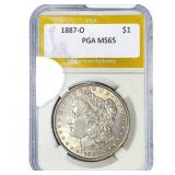 1887-O Morgan Silver Dollar PGA MS65