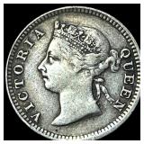 1901 Hong Kong SIlver 5 Cents