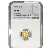 1851 Rare Gold Dollar PGA AU58