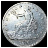 1876-S Silver Trade Dollar NEARLY UNCIRCULATED