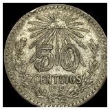 1919 Mexico Silve 50 Centavos