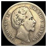 1876 Germany Bavaria Silver 2 Mark