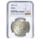 1881-S Morgan Silver Dollar NGC MS66