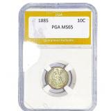 1885 Mercury Silver Dime PGA MS65