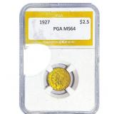1927 $2.50 Gold Quarter Eagle PGA MS64