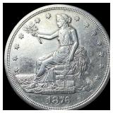 1876-S Silver Trade Dollar NEARLY UNCIRCULATED