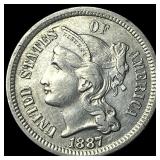 1887 Nickel Three-Cent Piece CLOSELY UNCIRCULATED