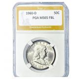 1960-D Franklin Half Dollar PGA MS65 FBL
