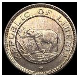 1941 Liberia Copper Nickel 1/2 Cent