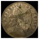 1913 Chile Silver 20 Centavos