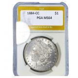 1884-CC Morgan Silver Dollar PGA MS64