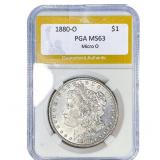 1880-O Morgan Silver Dollar PGA MS63 Micro O