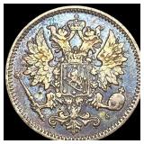 1875 Finland Silver 25 Pennia Toned