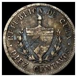 1915 Cuba SIlver 10 Centavos