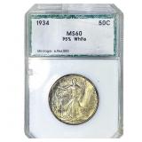 1934 Walking Liberty Half Dollar PCI MS60