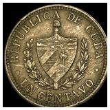 1915 Cuba Copper-Nickel 1 Centavo
