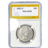 1892-O Barber Half Dollar PGA AU55