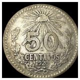 1920 Mexico Silver 50 Centavos KM 447