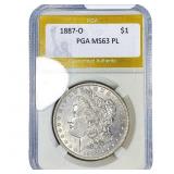 1887-O Morgan Silver Dollar PGA MS63 PL