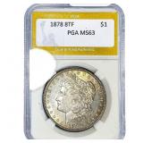 1878 8TF Morgan Silver Dollar PGA MS63