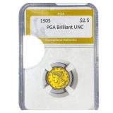1905 $2.50 Gold Quarter Eagle PGA Brilliant UNC