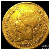 1864 Philippines Gold 1 Peso .0476 AGW