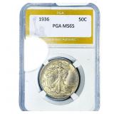 1936 Walking Liberty Half Dollar PGA MS65