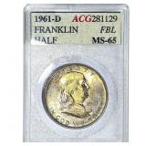 1961-D Franklin Half Dollar ACG MS65